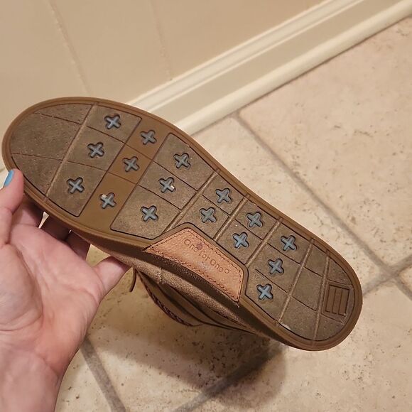 Toms Women's "Nepal" Tan Suede Boots w/ Laces & Faux Shearling Lining Size 9 - Picture 7 of 8